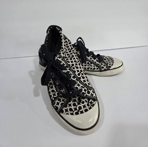 Coach Black and White Patterned Sneakers Sz.7.5 B